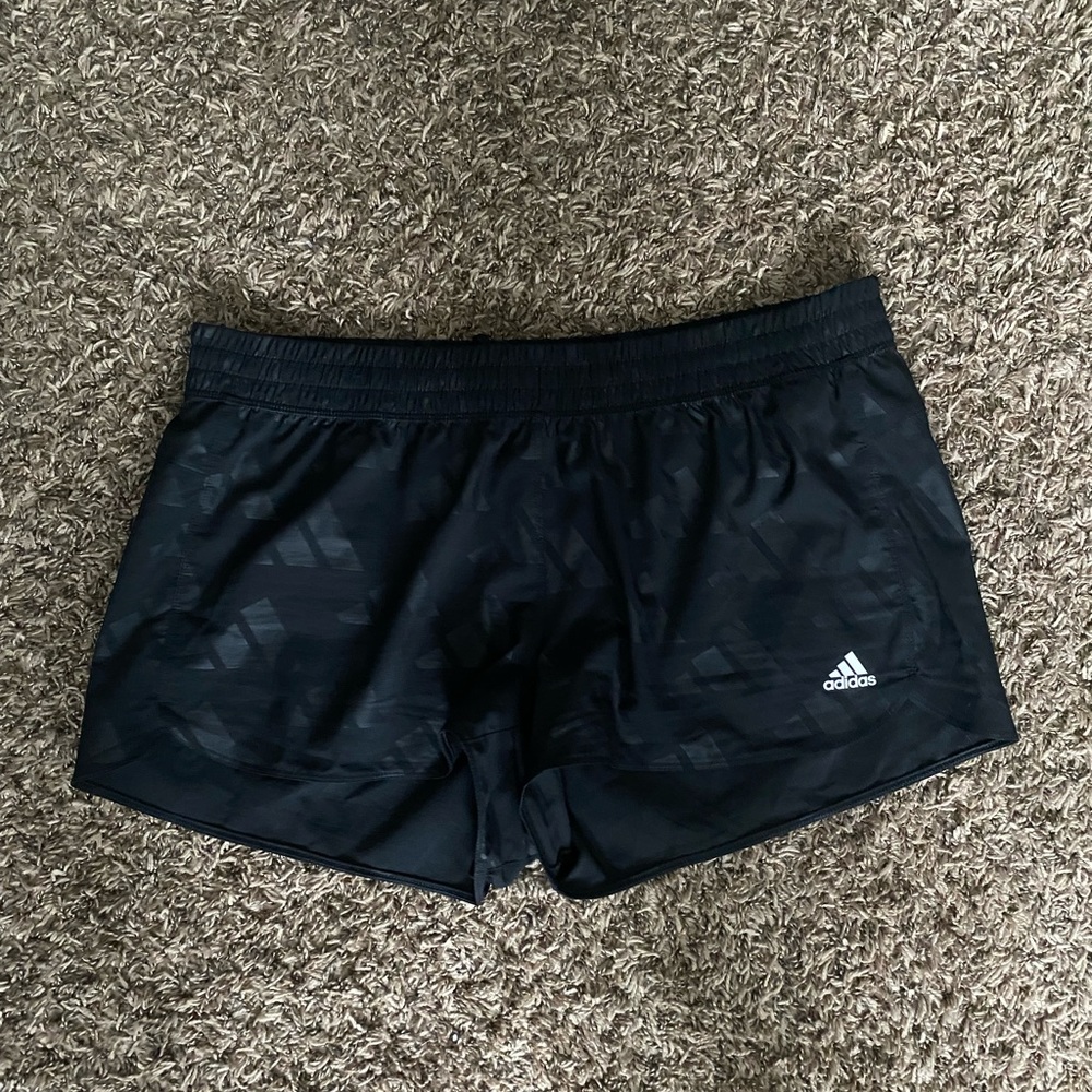 Adidas Black Logo Printed Shorts